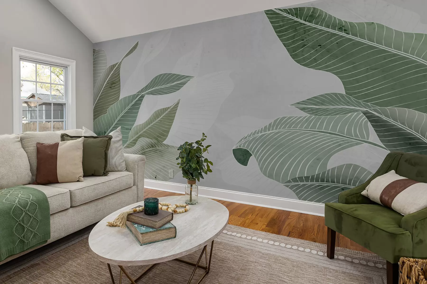 murales de pared Hojas de palma tropical u72115