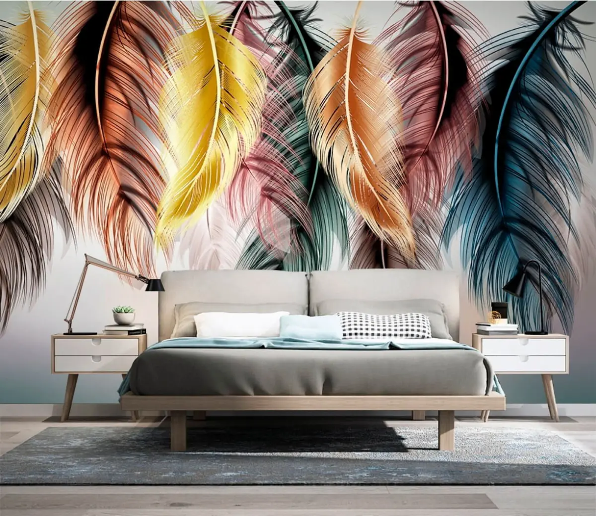 murales de pared Pluma, producto animal y pestaña u35491