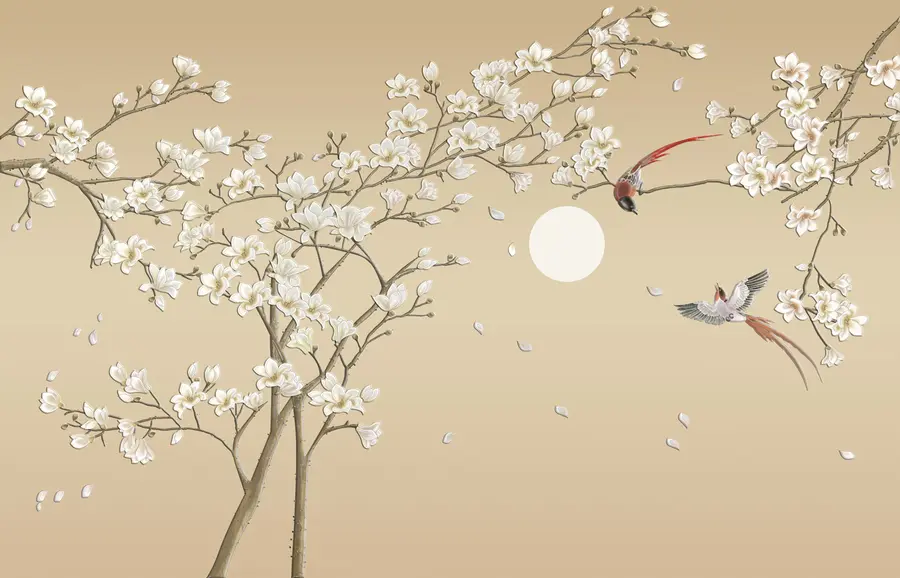 murales de pared Pájaros al estilo chino u72938