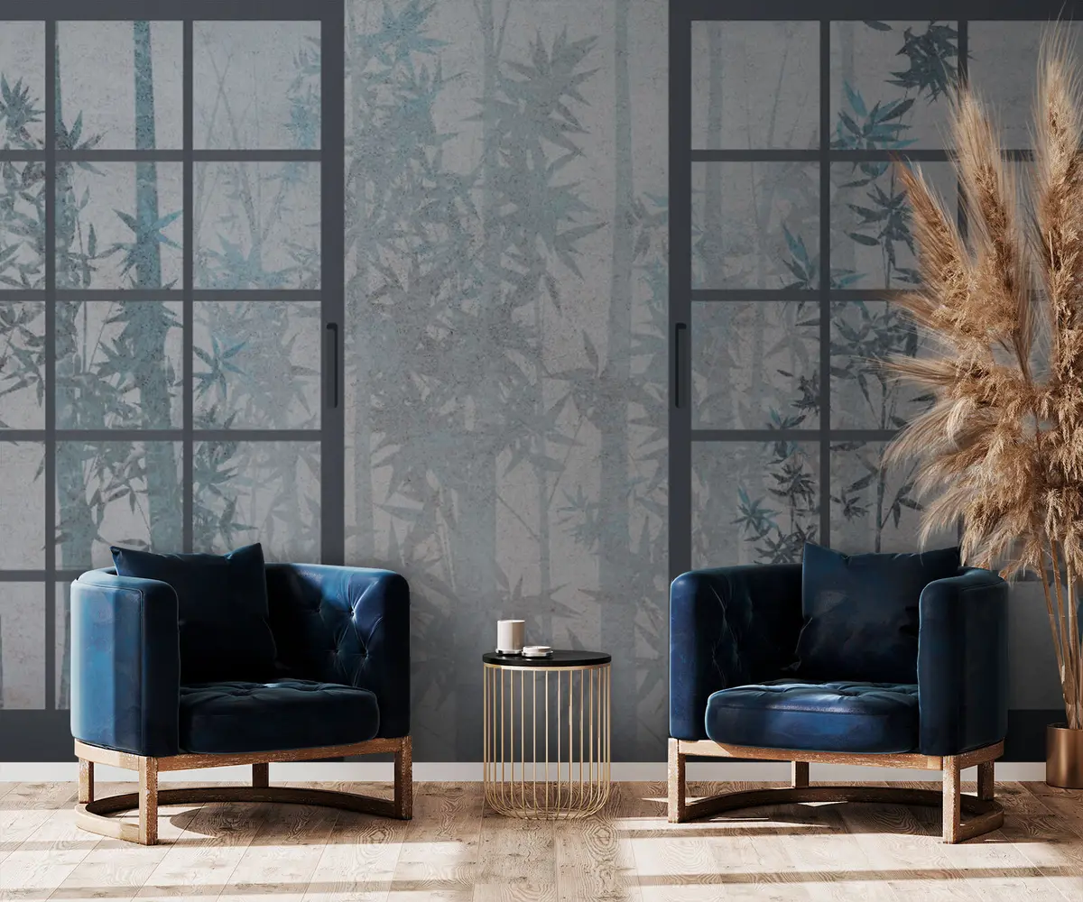 murales de pared Bamboo y estilo japonés de estilo de puerta tradicional japonesa u73365