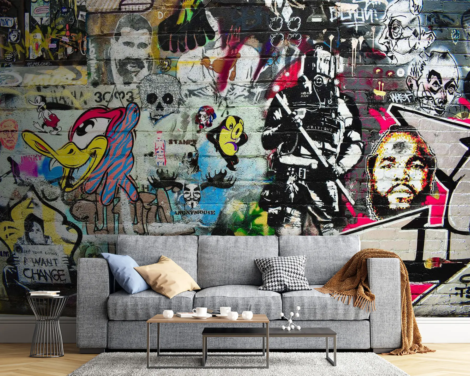 murales de pared Graffiti, arte y fuente u12434