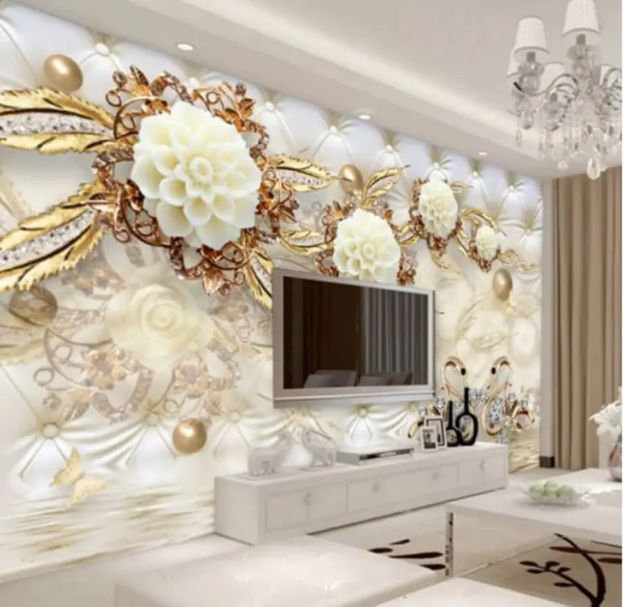 murales de pared Rama con flores y cisnes u12847