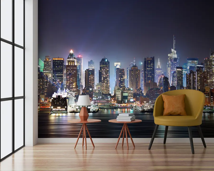 murales de pared Edificio, rascacielos y agua u54515