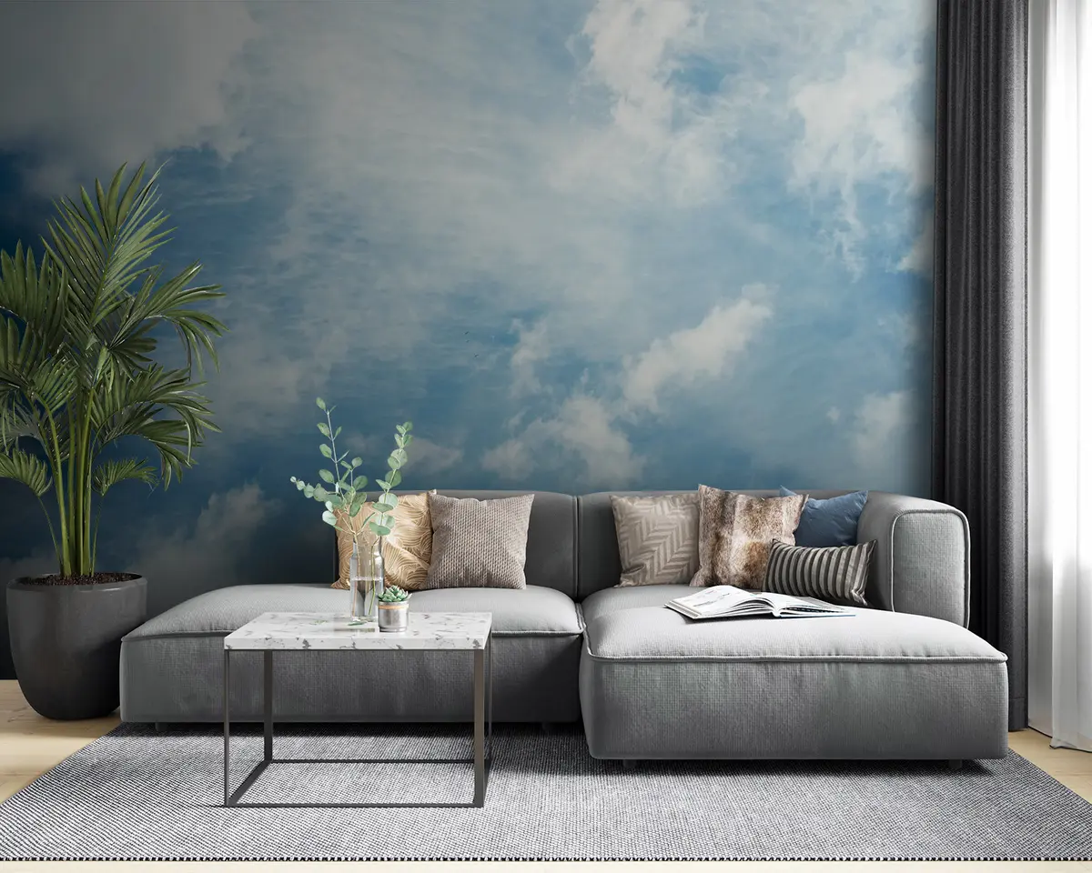 murales de pared nubes, cielo azul u21064