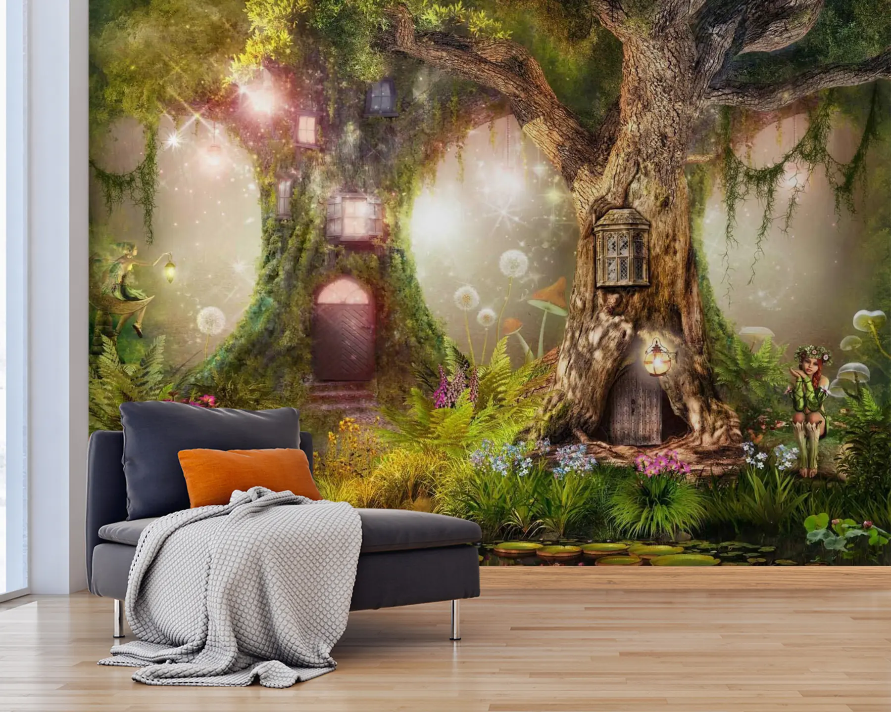 murales de pared Planta, luz y paisaje natural u84360