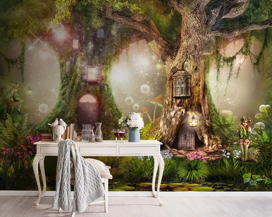 murales de pared Planta, luz y paisaje natural u84360