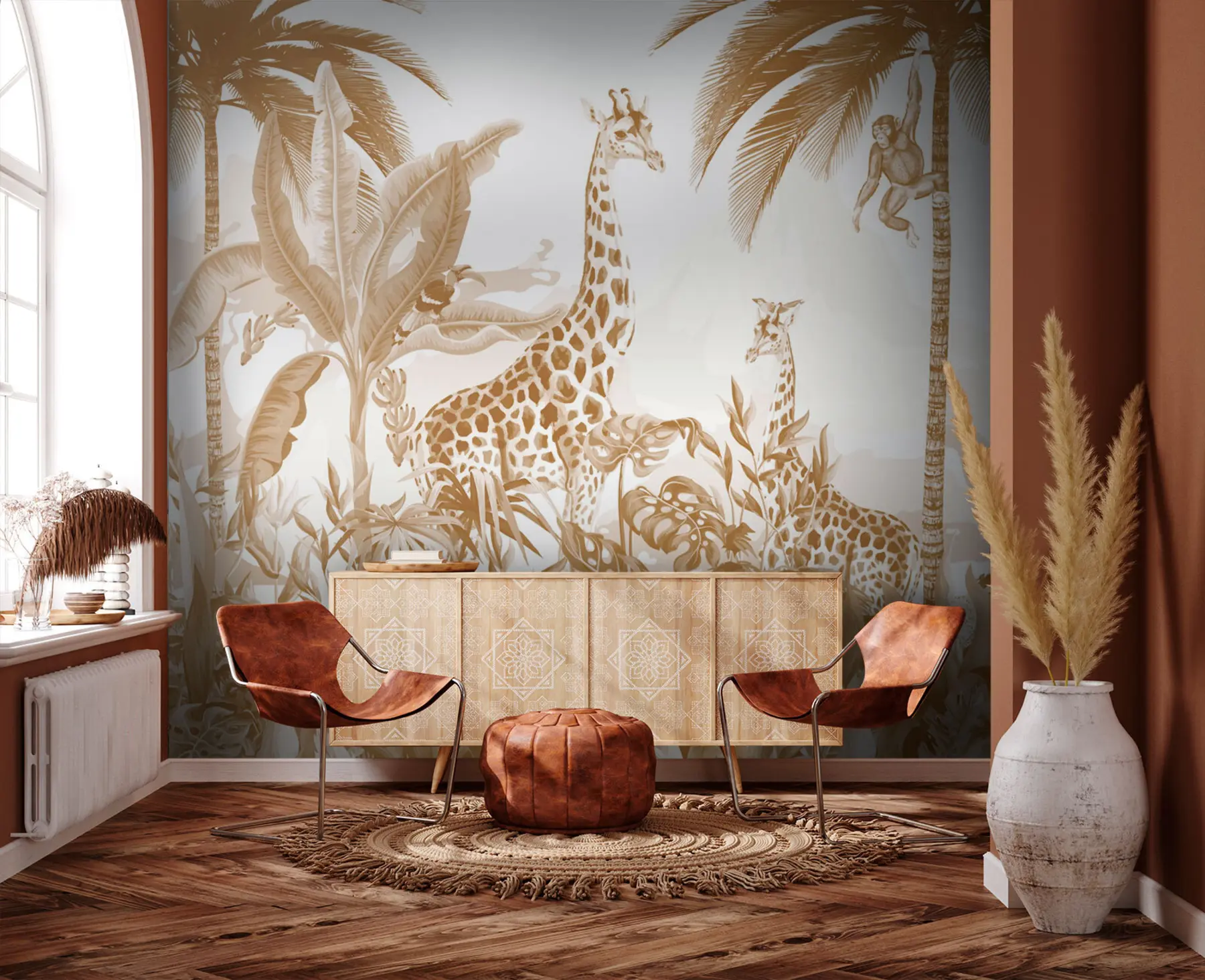 murales de pared Arte monocromo Safari u73542