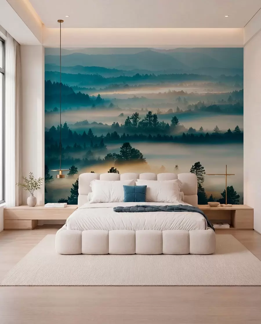 murales de pared Muros de niebla en el bosque u73865