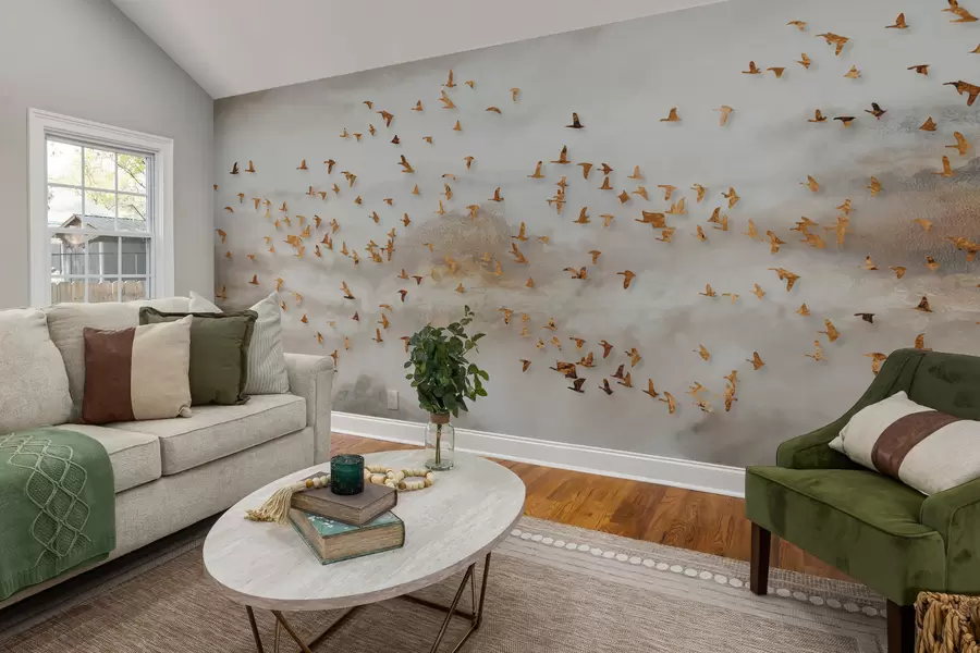 murales de pared Flock de pájaros en las montañas u93537