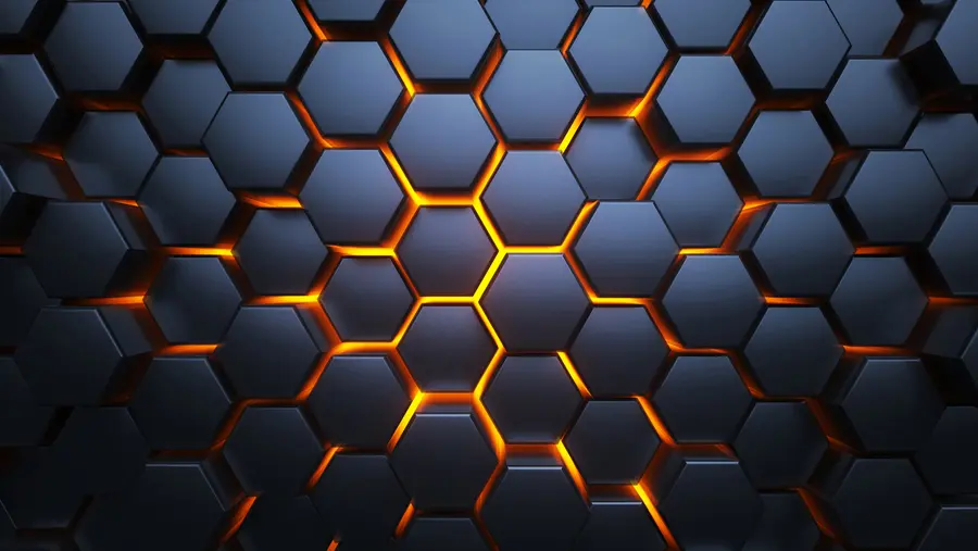 murales de pared Resplandor de luz bajo los hexágonos u93570
