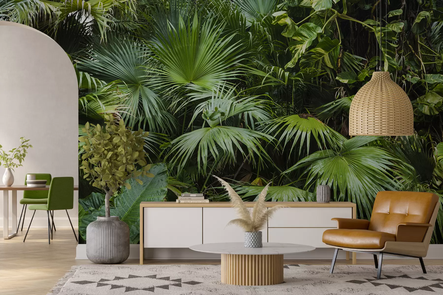 murales de pared Hojas mojadas en la selva u93616