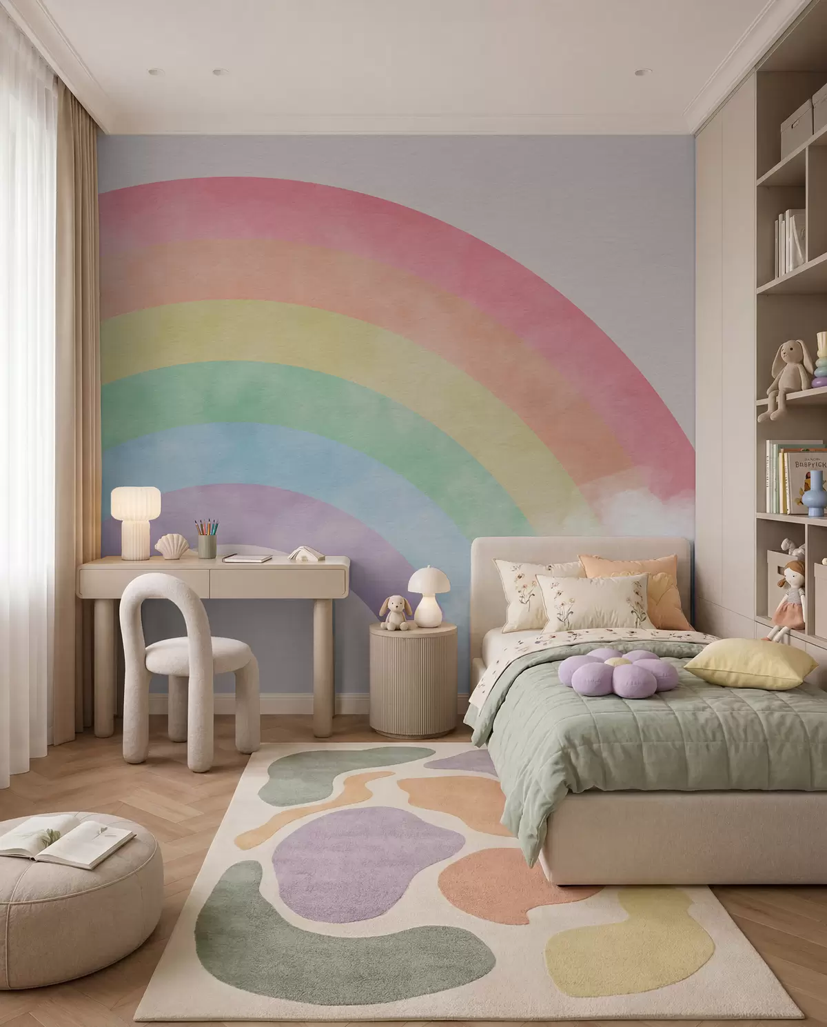 murales de pared Nube y arco iris en el fondo u93619