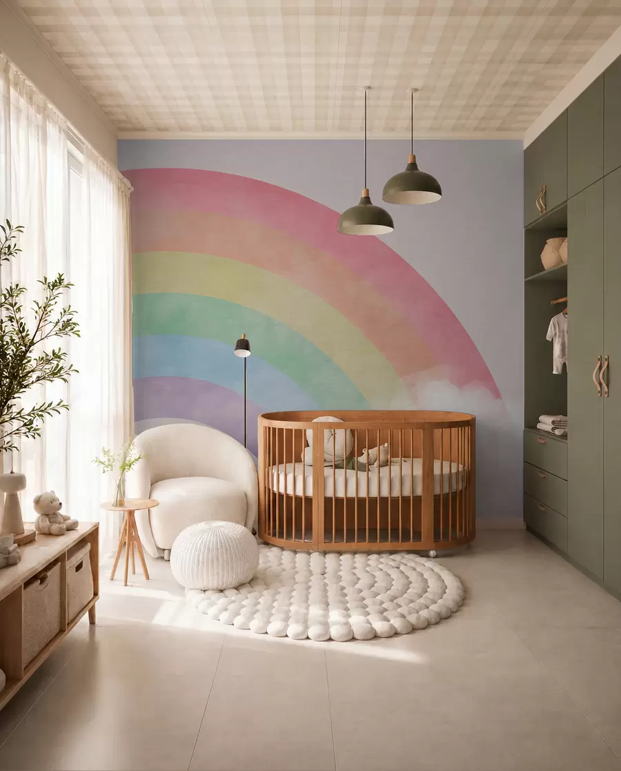 murales de pared Nube y arco iris en el fondo u93619