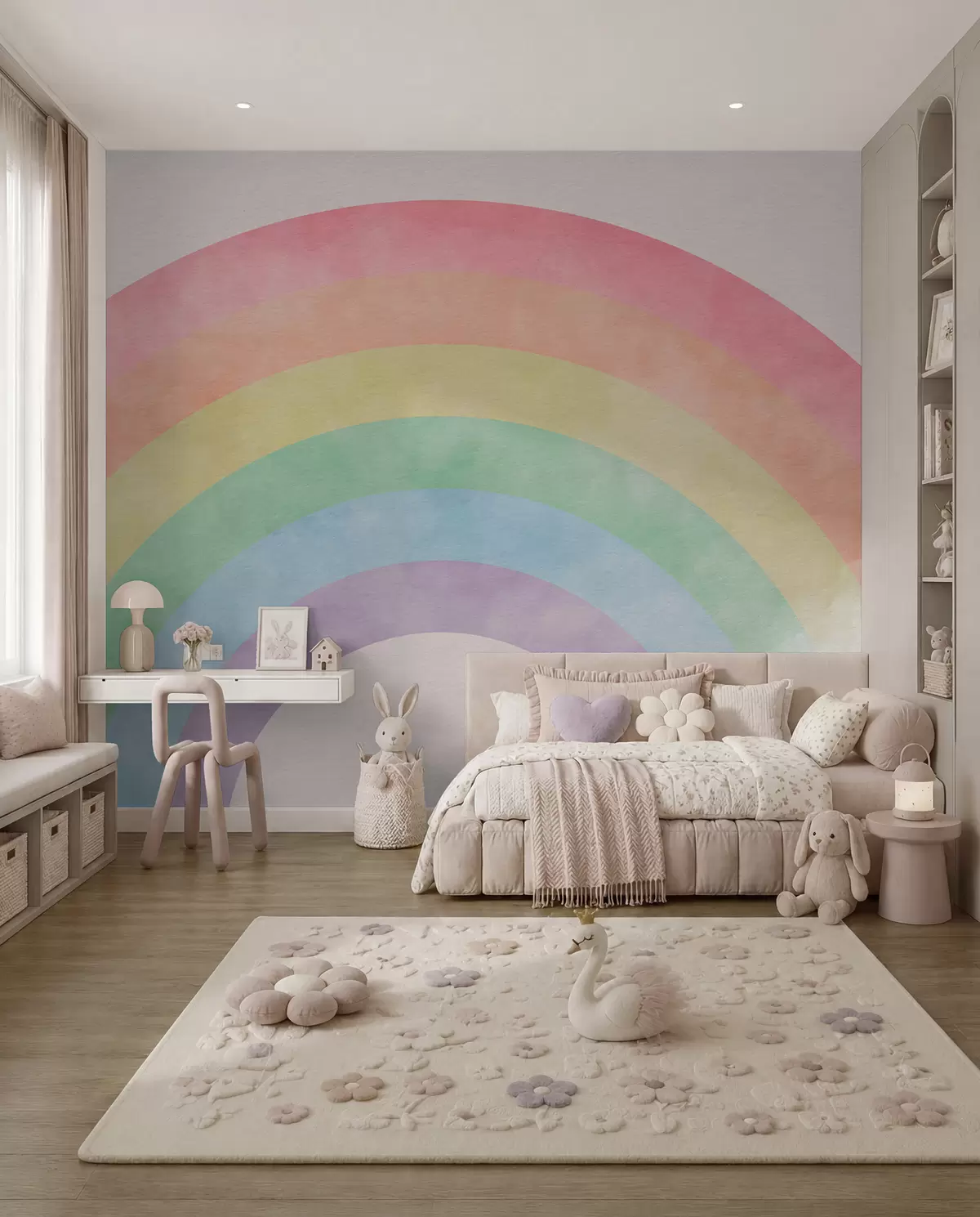 murales de pared Nube y arco iris en el fondo u93619