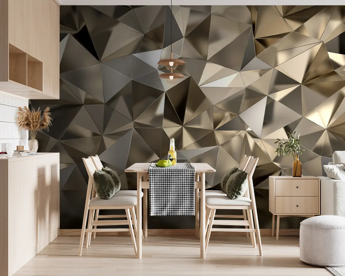 murales de pared Marrón, triangulo y gris u93417