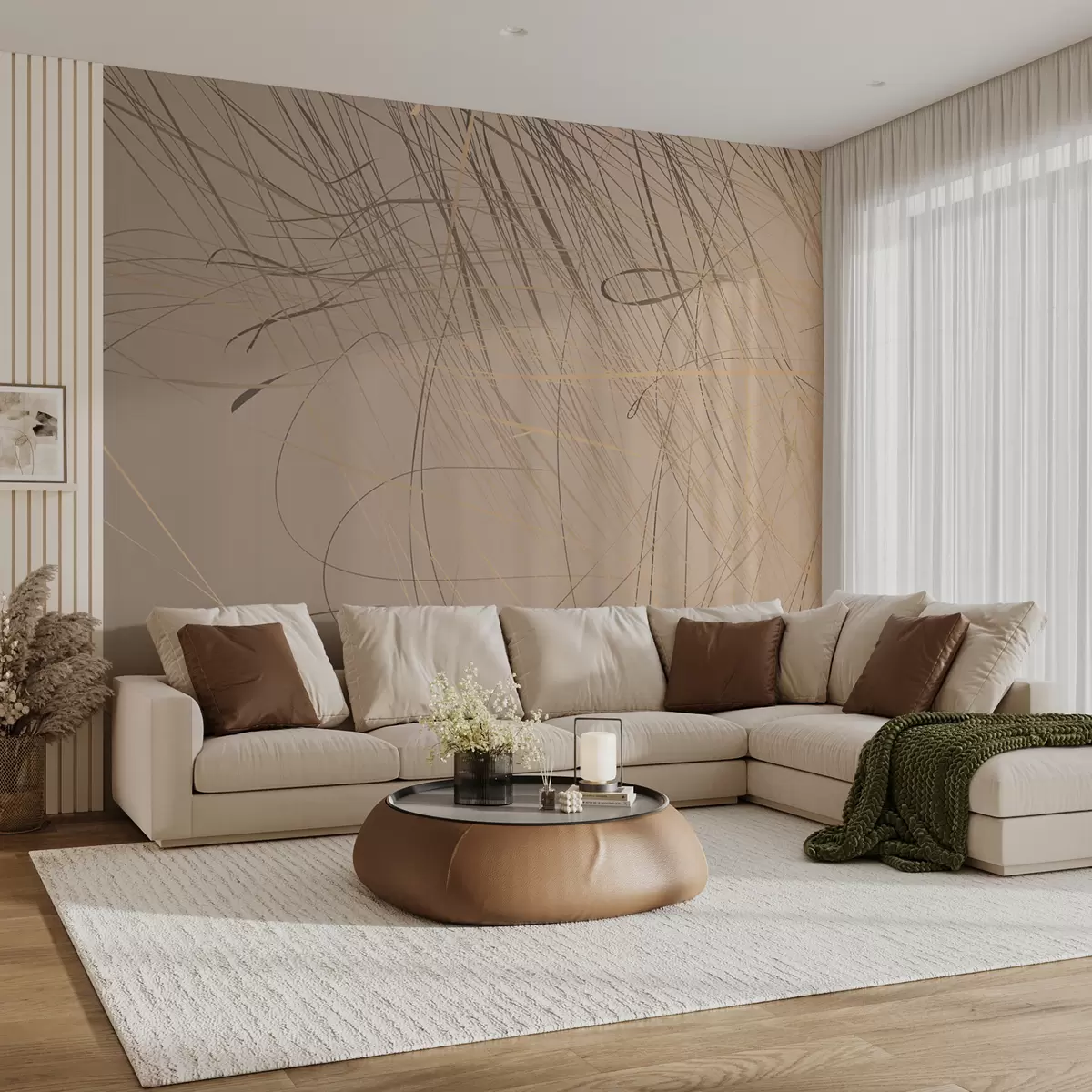 murales de pared Madera, rama y electricidad u93467