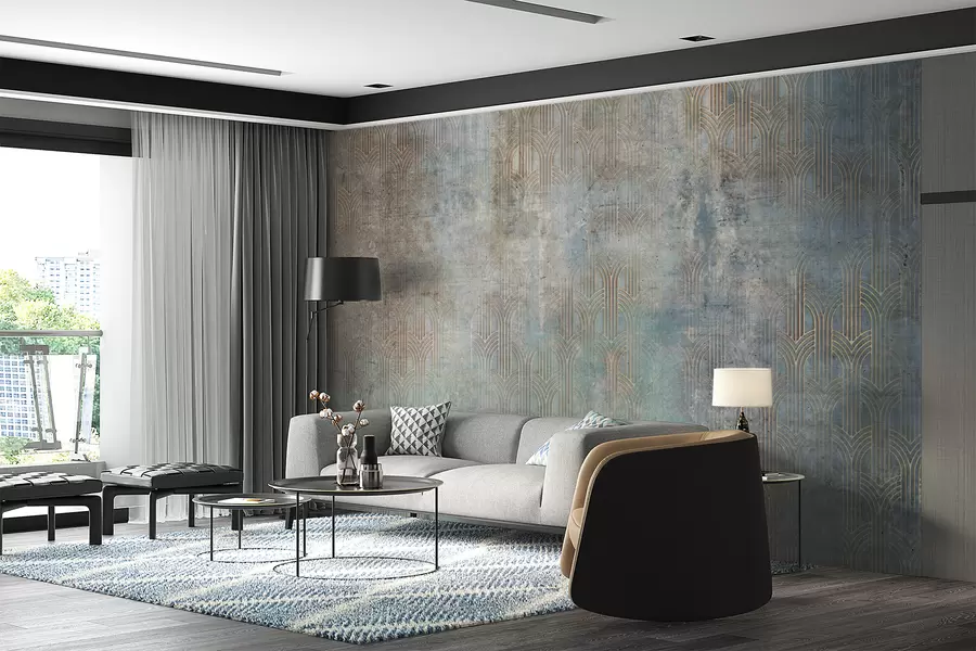 murales de pared patrón arqueado en la pared del grunge u73973