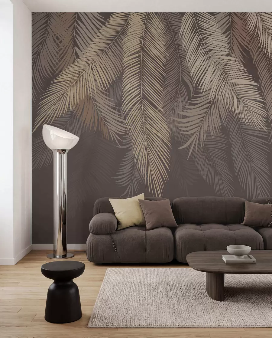 murales de pared Cortina de palmas bronce u48556v1