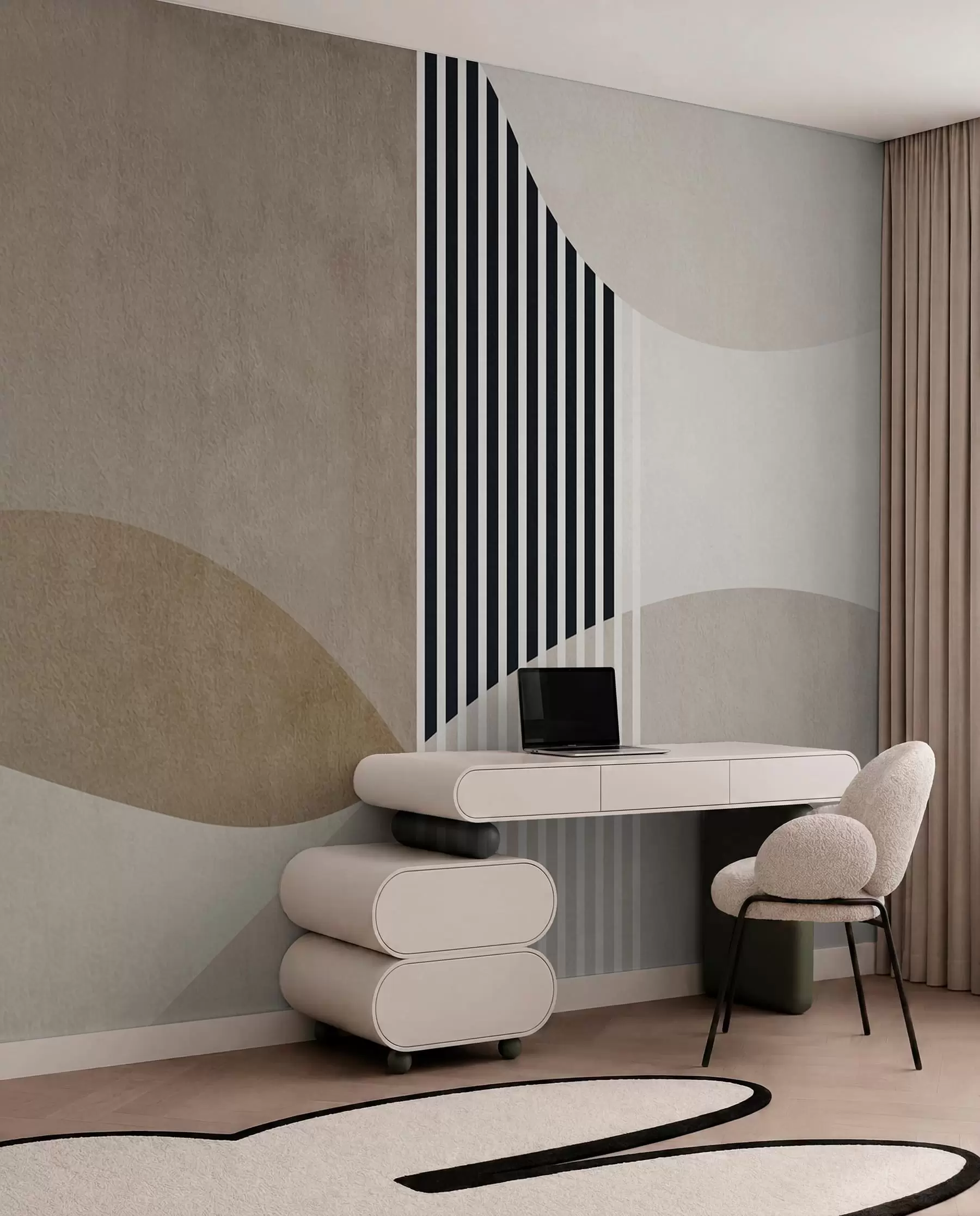 murales de pared estilo retro abstracto u74075