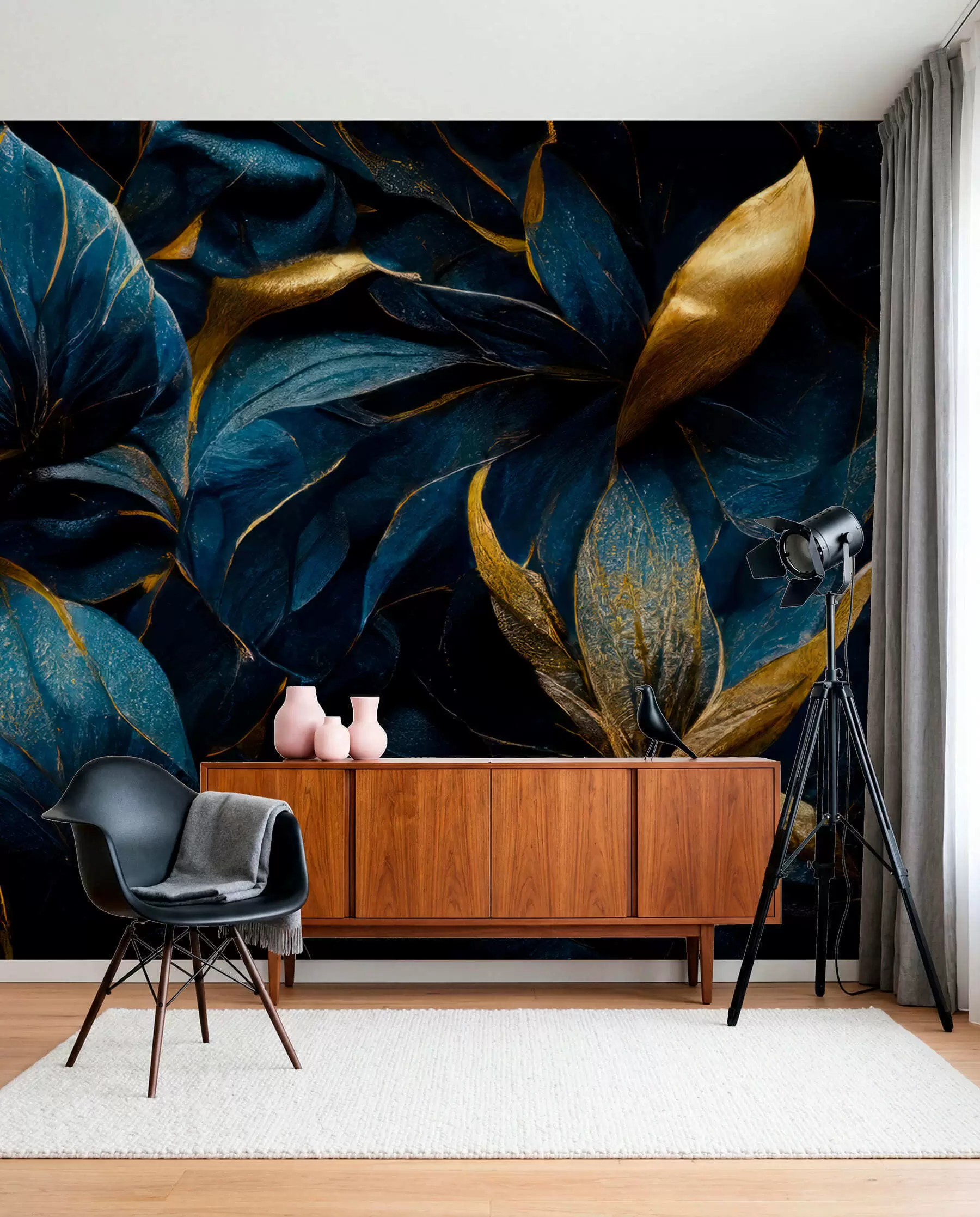murales de pared Flores reales azules u74140
