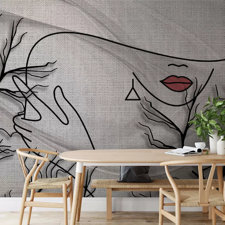 murales de pared labios rojos u93785