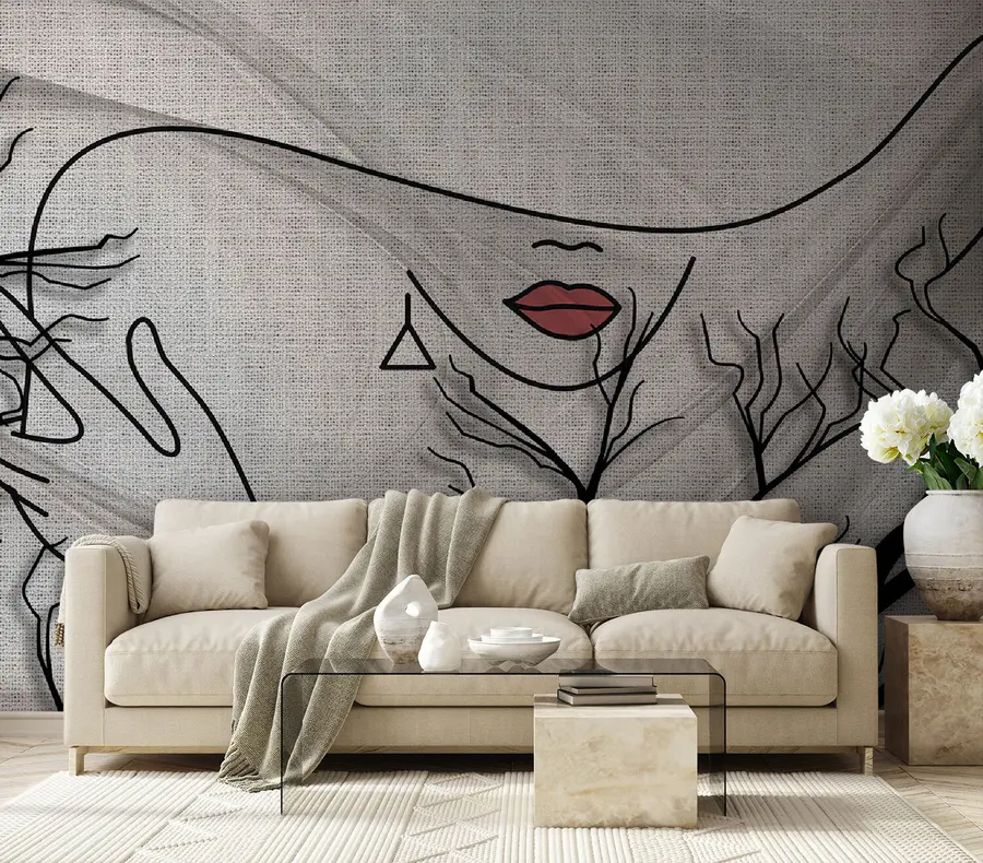 murales de pared labios rojos u93785