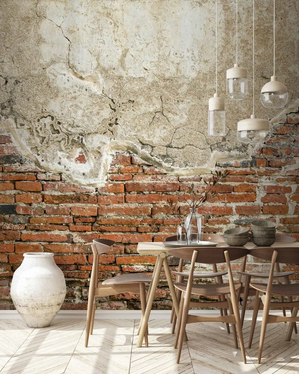 murales de pared Patio italiano de ladrillo u74256