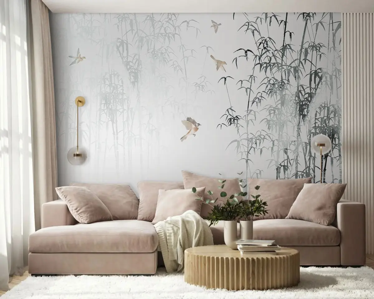 murales de pared Pájaros sobre bambú u93851