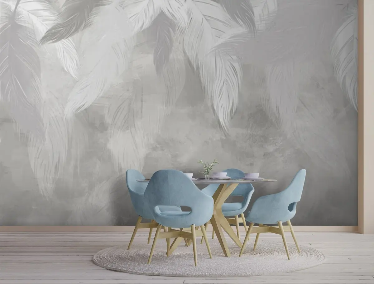 murales de pared plumas grises u71233