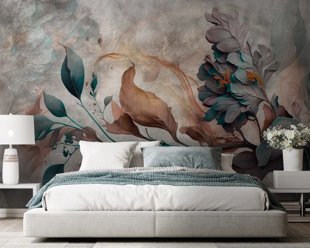 murales de pared Hermosa rama de colores u93917