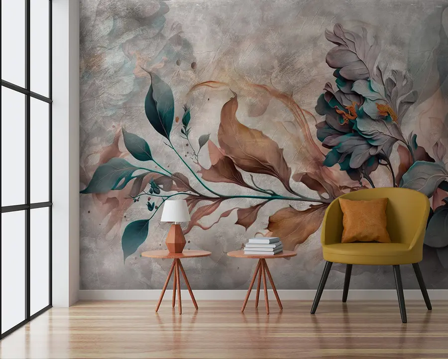 murales de pared Hermosa rama de colores u93917