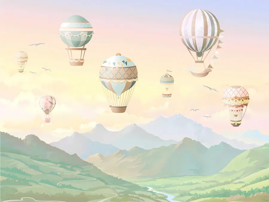 murales de pared Un valle fabuloso con globos u94137