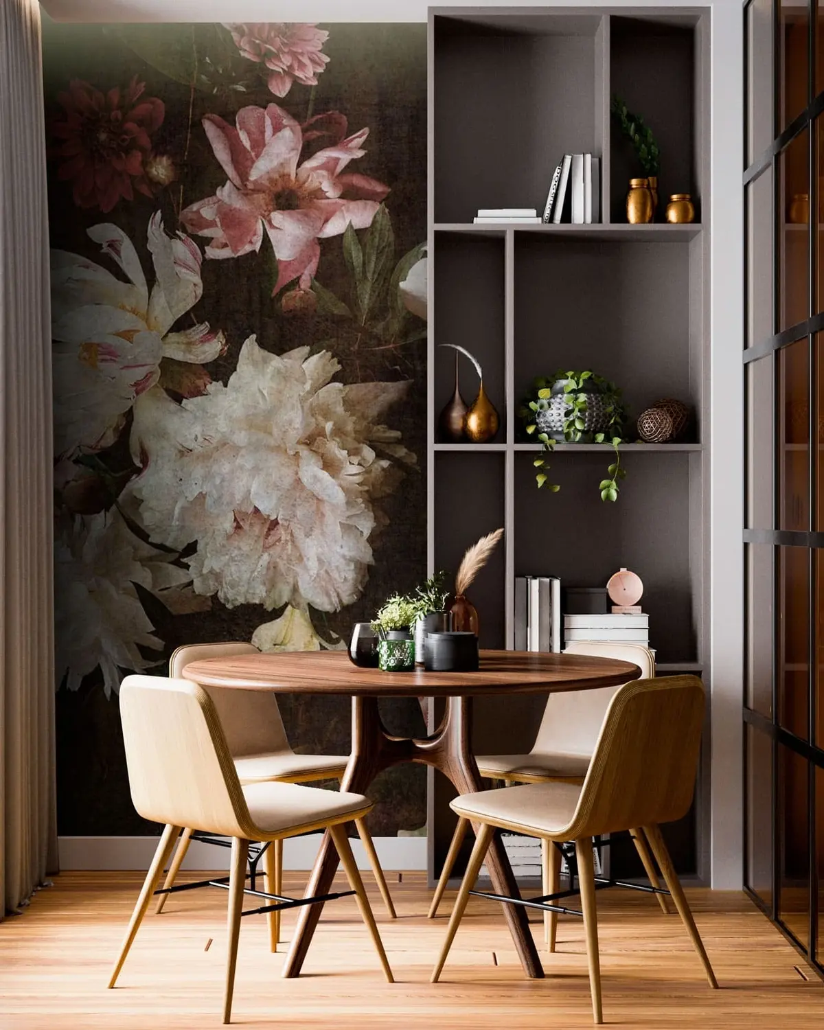 murales de pared Brotes vintage de flores u94146