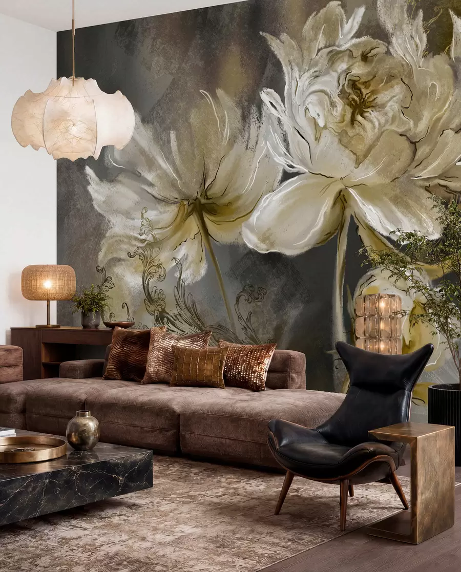 murales de pared Flores vintage sobre fondo de textura u78738