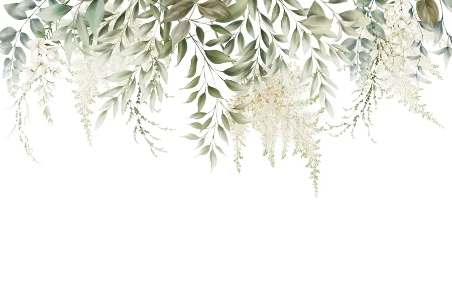 murales de pared Marco floral con greens de acuarela u94197