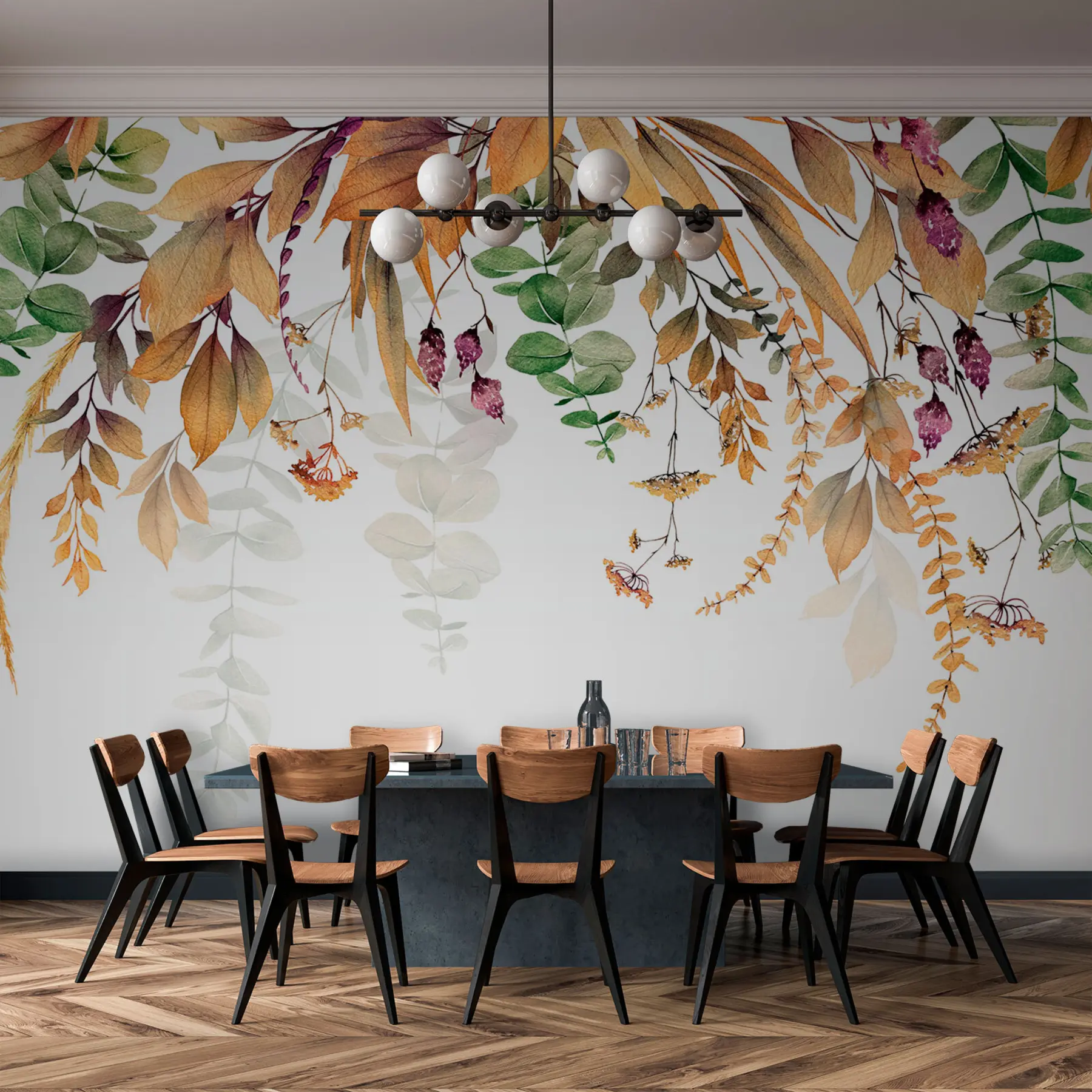 murales de pared Marco floral con hojas de otoño u94198