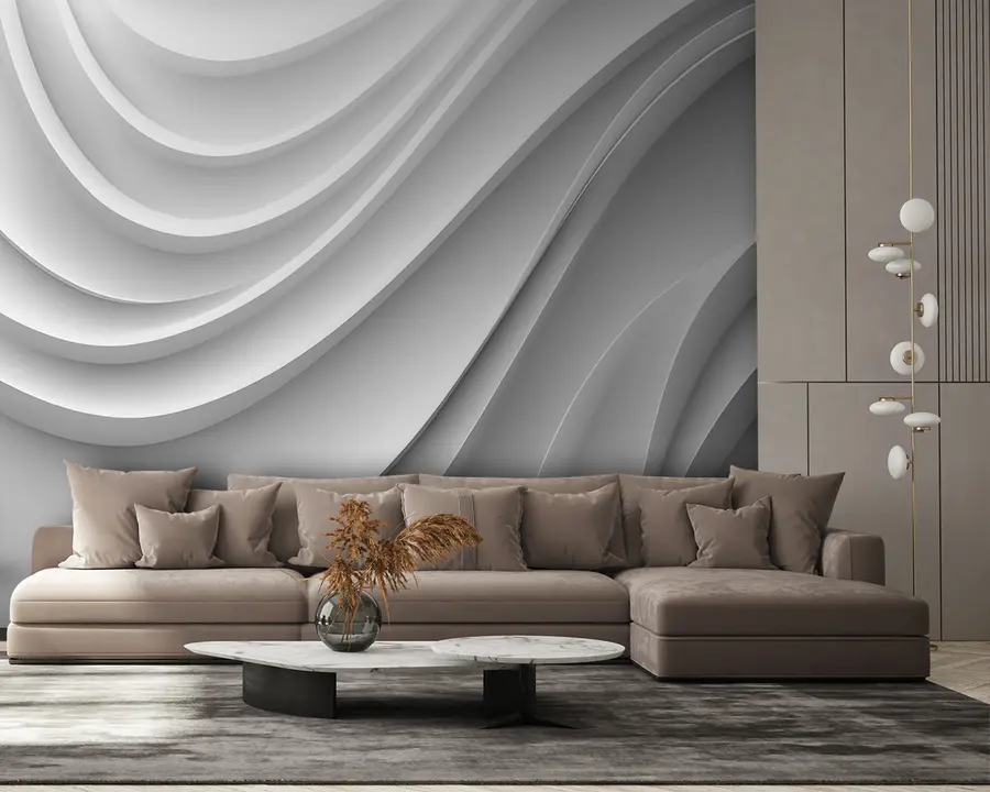 murales de pared Ondas blancas 3d u94078