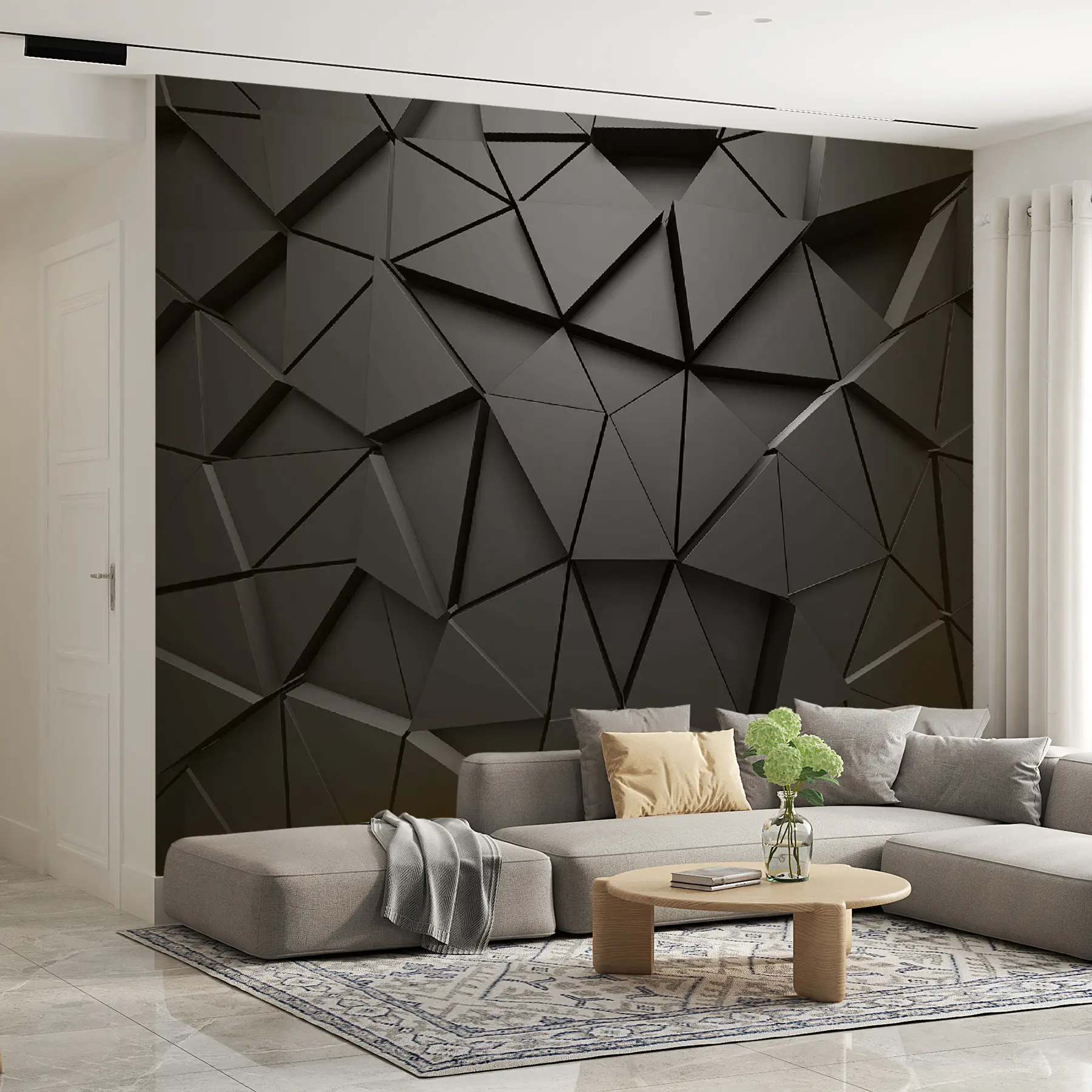 murales de pared Triángulos de grafito u03062