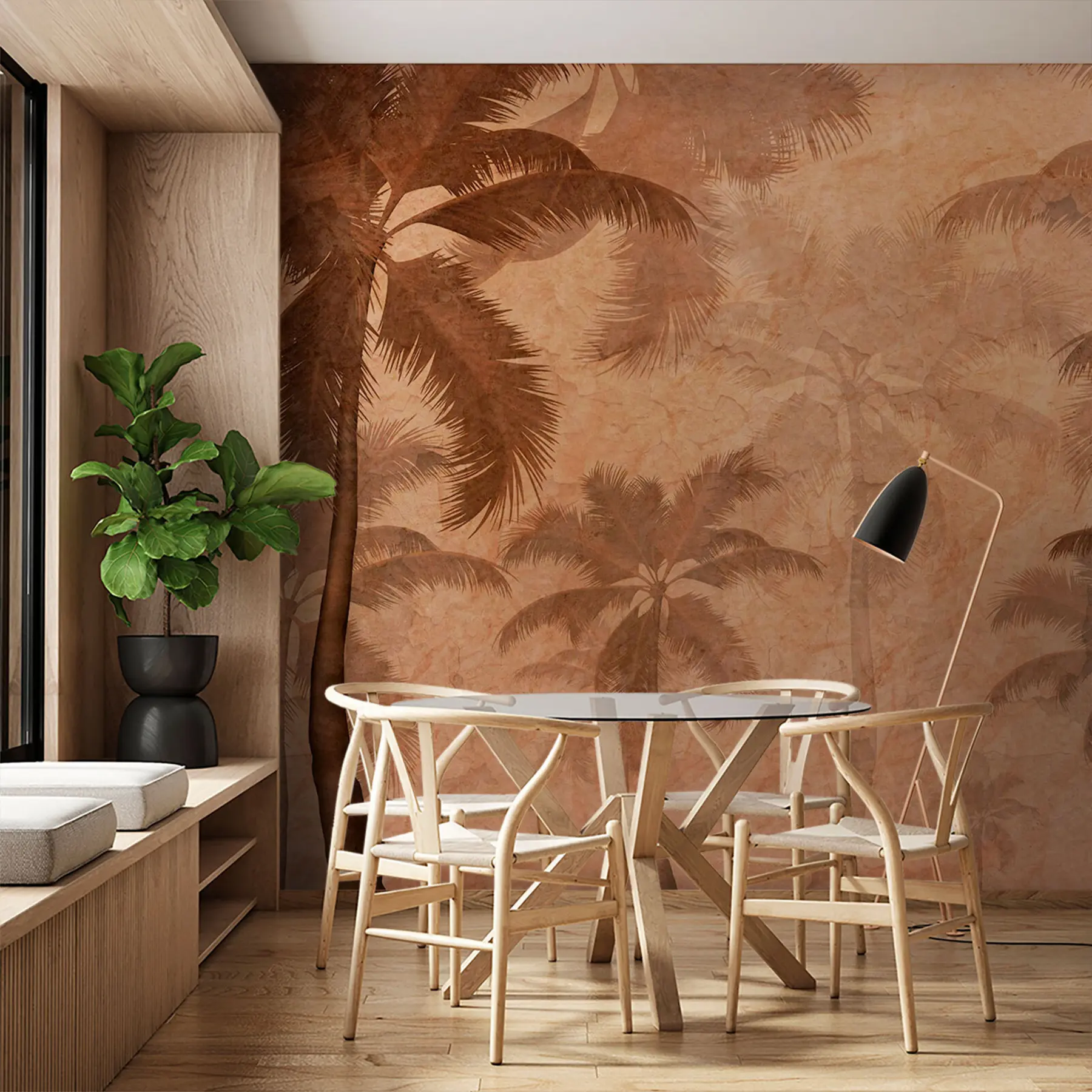 murales de pared Palmera sepia u94404
