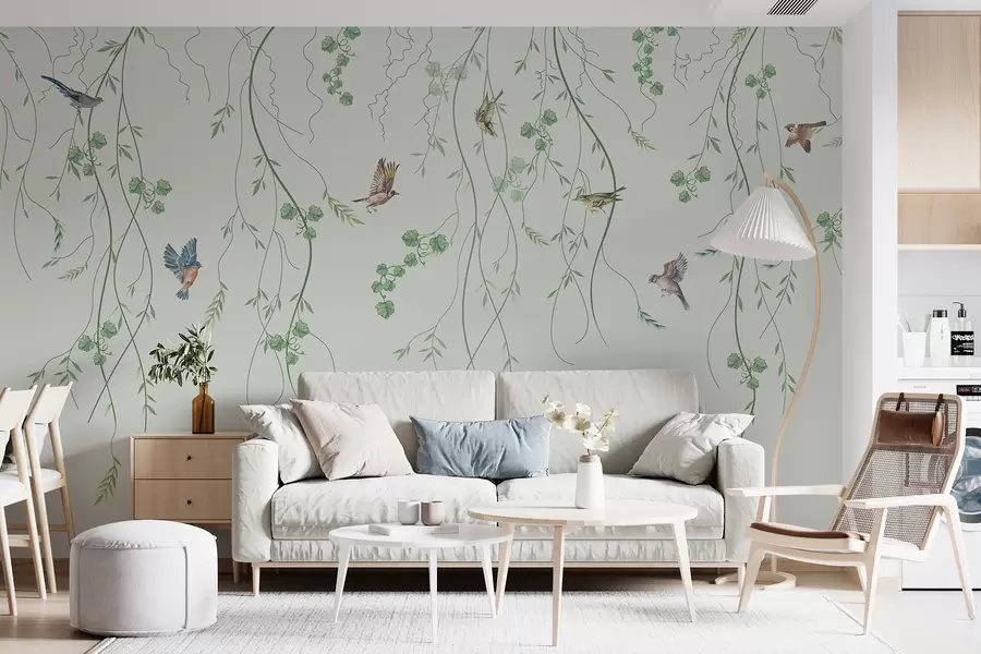 murales de pared Ramas con pájaros, Chinoiserie u94493