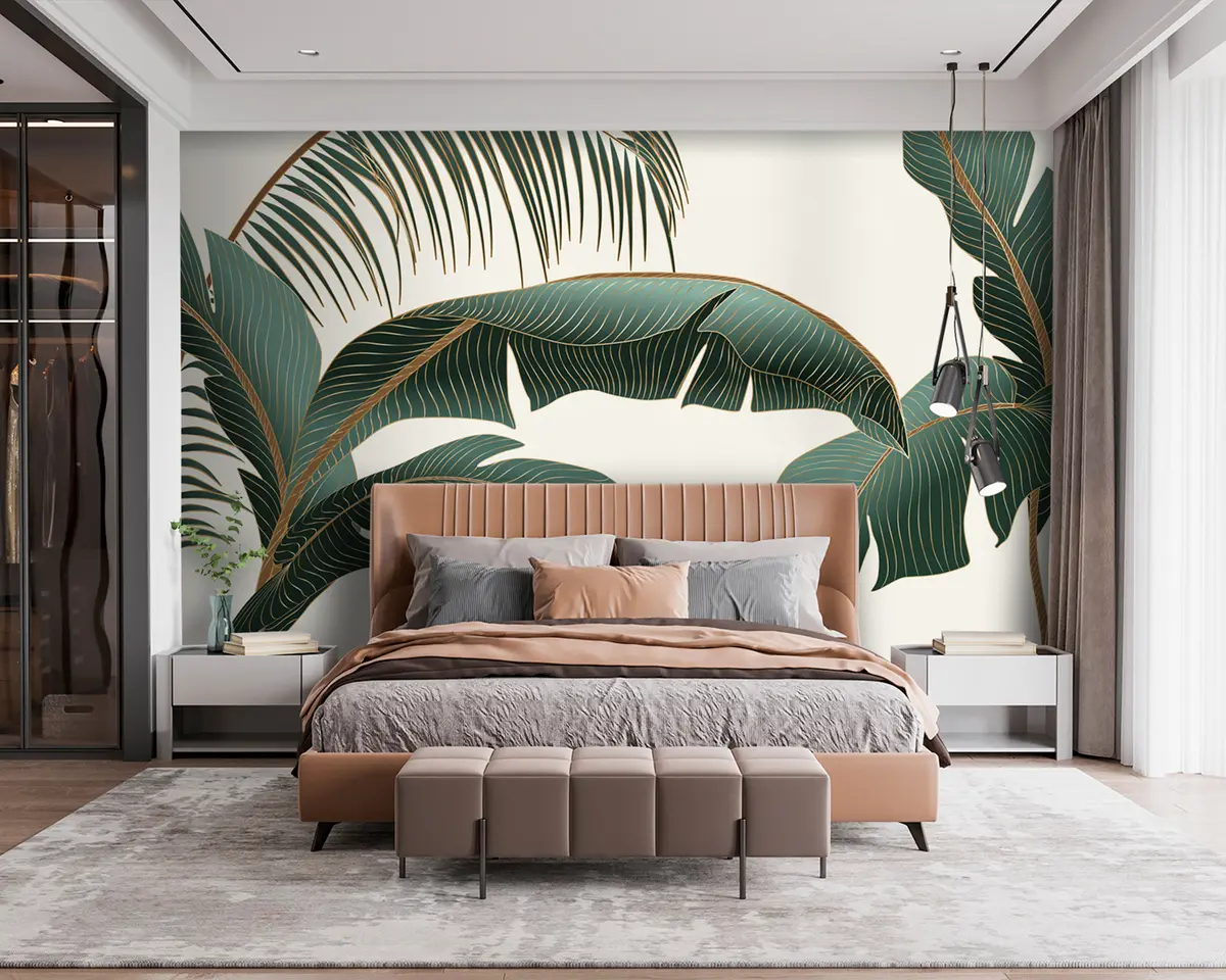 murales de pared Hojas de palma u74283