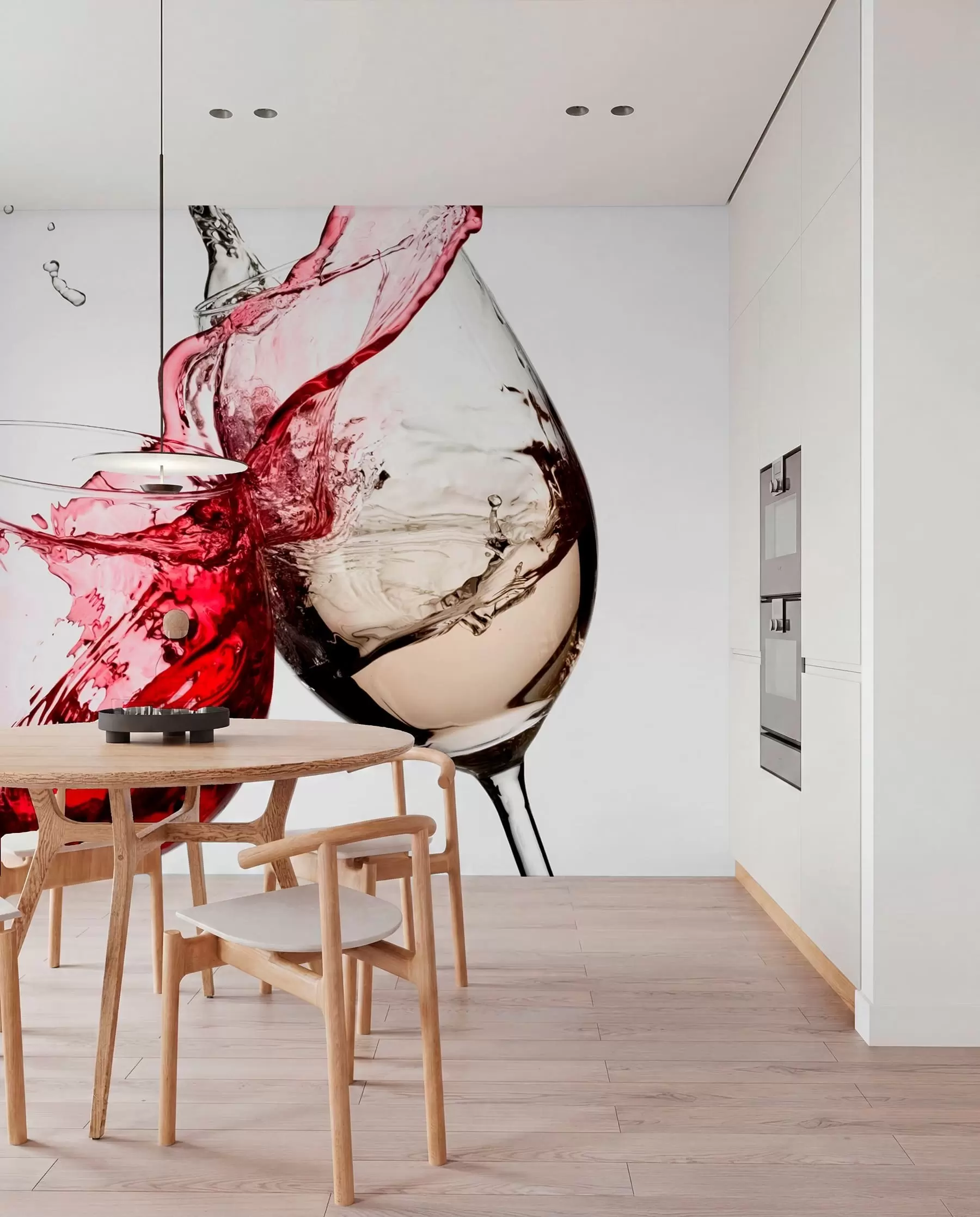 murales de pared Vino blanco y tinto en copas u75563