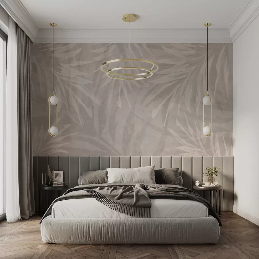 murales de pared Hojas sobre un fondo pastel u95013