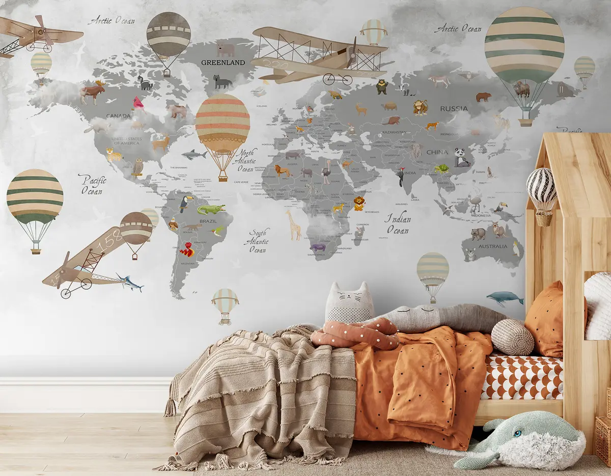 murales de pared Mapa del mundo u95040