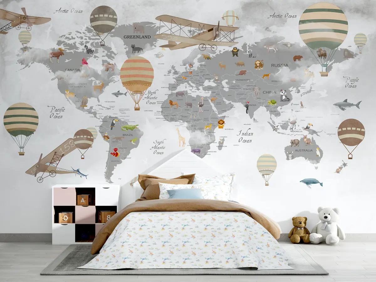 murales de pared Mapa del mundo u95040