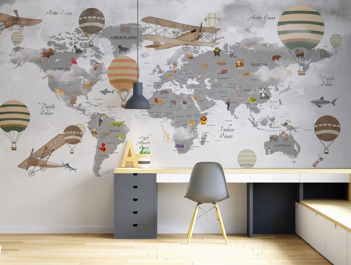 murales de pared Mapa del mundo u95040