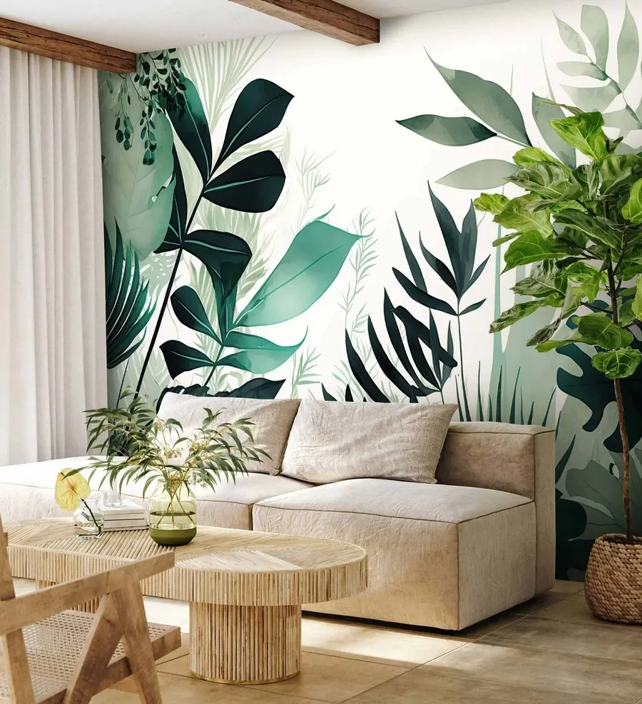 murales de pared Hojas verdes u75434