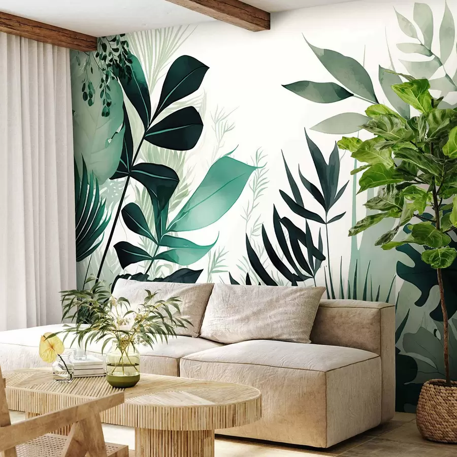 murales de pared Hojas verdes u75434
