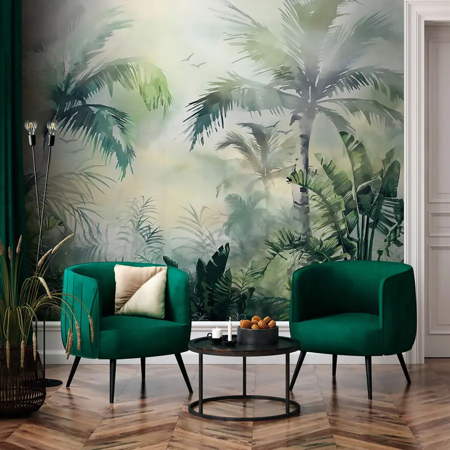 murales de pared Selva tropical con palmeras u94632