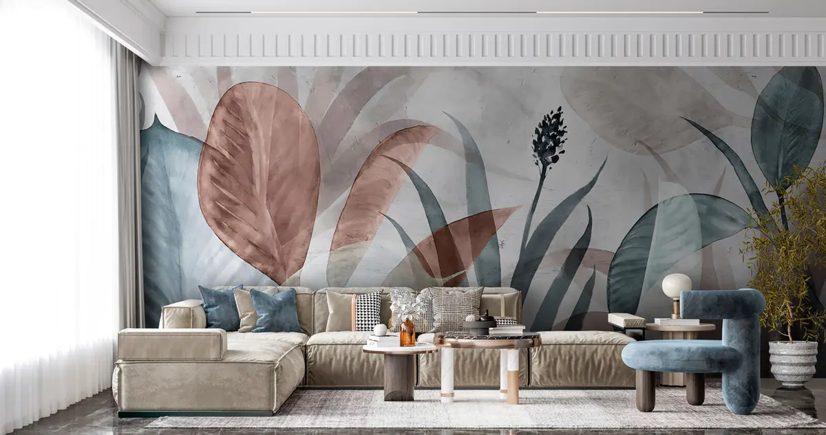 murales de pared hojas de acuarela u94643
